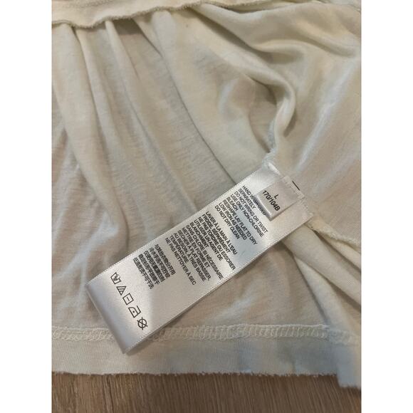 Free People Romantic Jojo Tee Mixed Media Mesh Lace Inset Long Sleeve Top Large - Picture 6 of 8